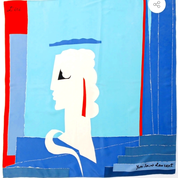 Yves Saint Laurent 1983 art deco L'ete silk scarf super rare
